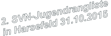 2. SVN-Jugendrangliste  in Harsefeld 31.10.2015